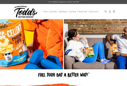 Todd's Better Snacks platform screenshot